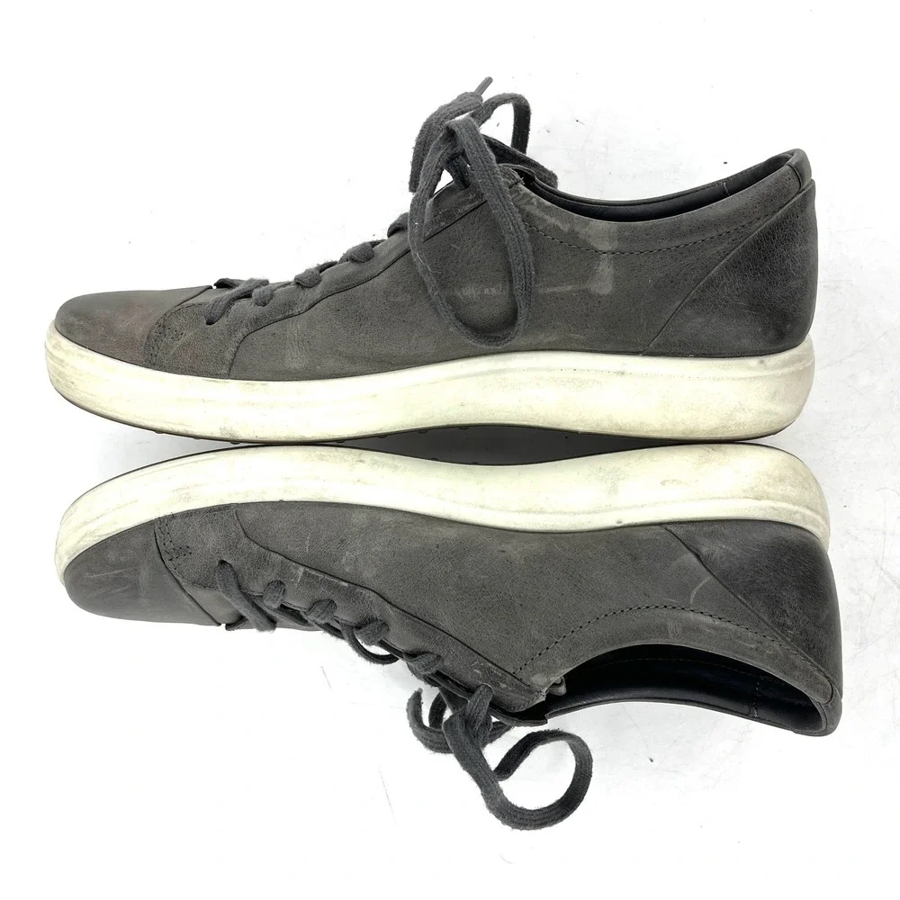 ECCO Men's Grey Leather Lace Up Low Top Sneakers Size 10 10.5 US‎ EU44